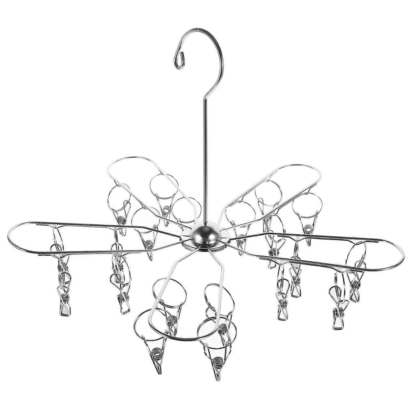 تجفيف الجوارب متعددة كليب تصميم جورب وشماعات ملابس داخلية قابلة للطي الفولاذ المقاوم للصدأ 1 مجموعة