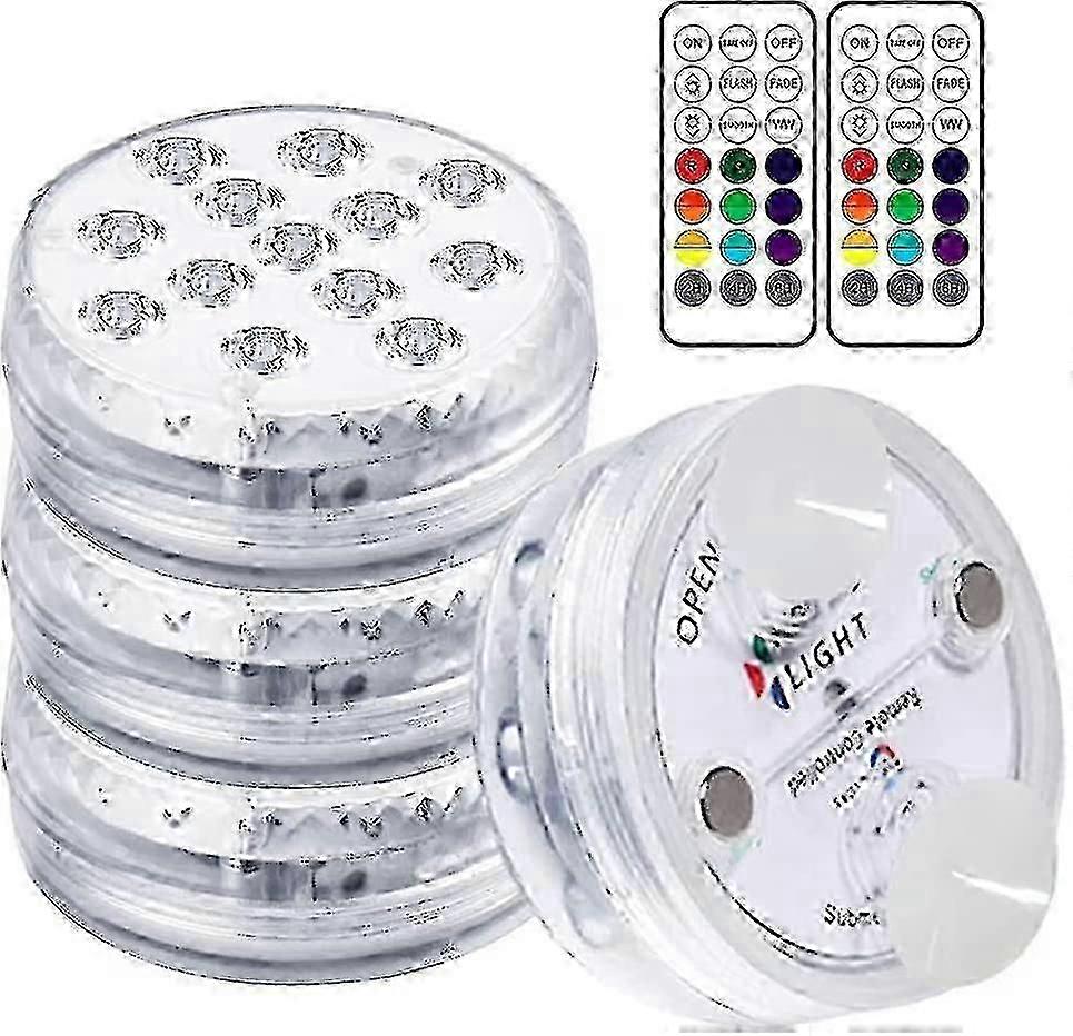 Underwater Light, Led Underwater Lights Pool Lighting Waterproof With Remote Control, Ip68, 13 Leds Changing Led Underwater Festi