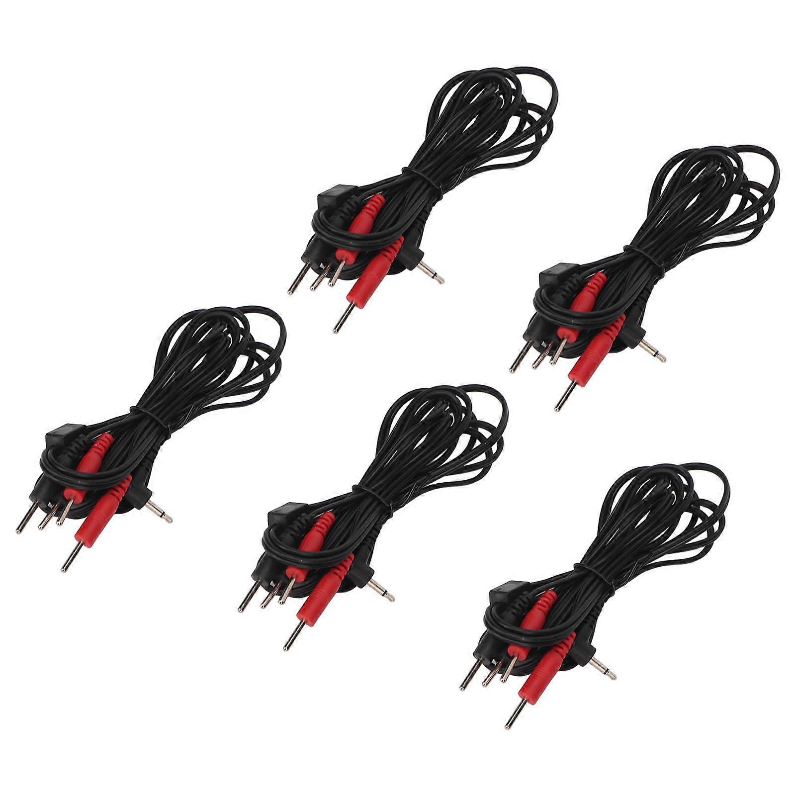 Electrode Wire 2.5mm Right Angle Plug 4 in 1 Pin Type Electrode Cable for Massager 4.6ft 5pcs 