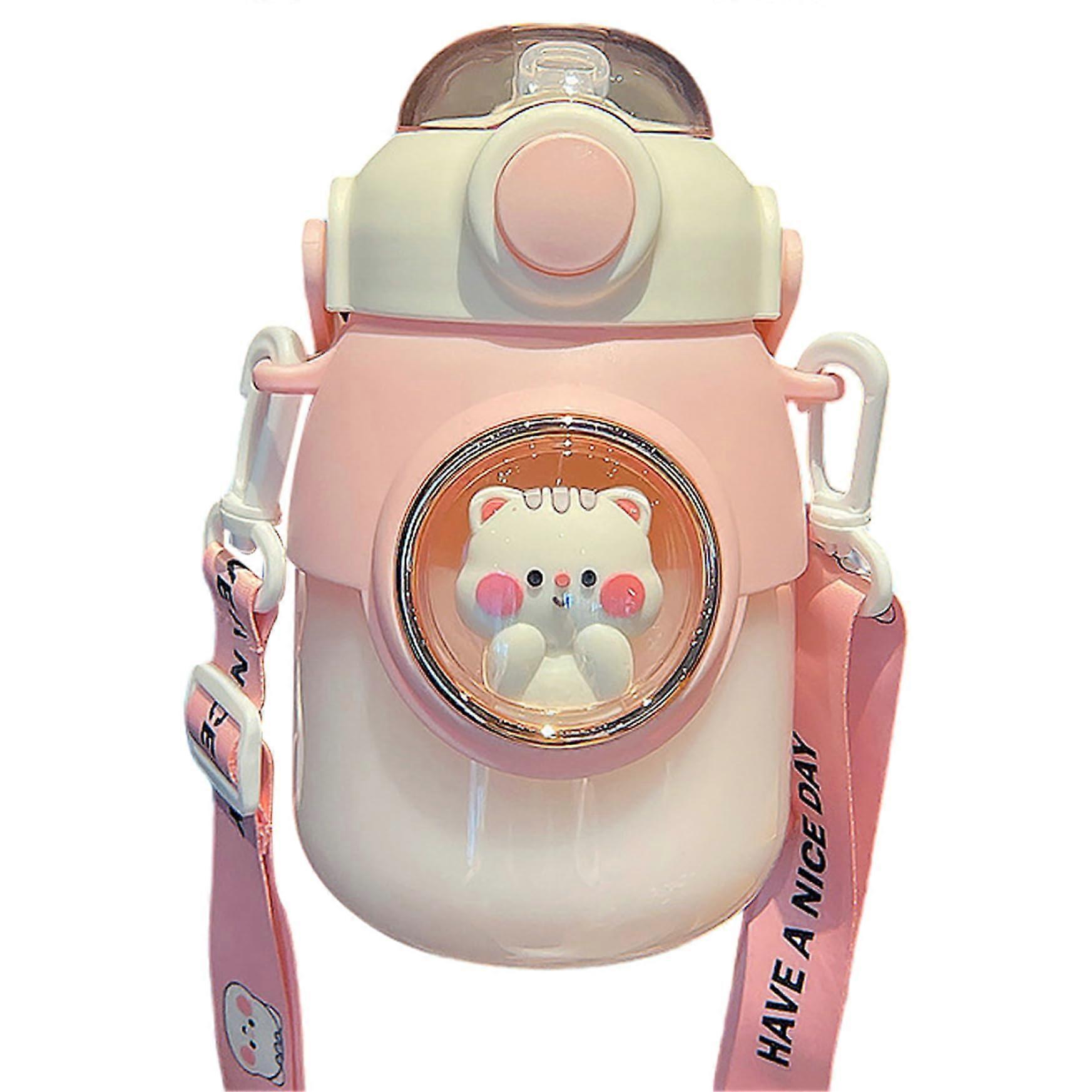 Kids Water Bottle 820ml Capacity With Straw And Lid Style 2 School Yellow