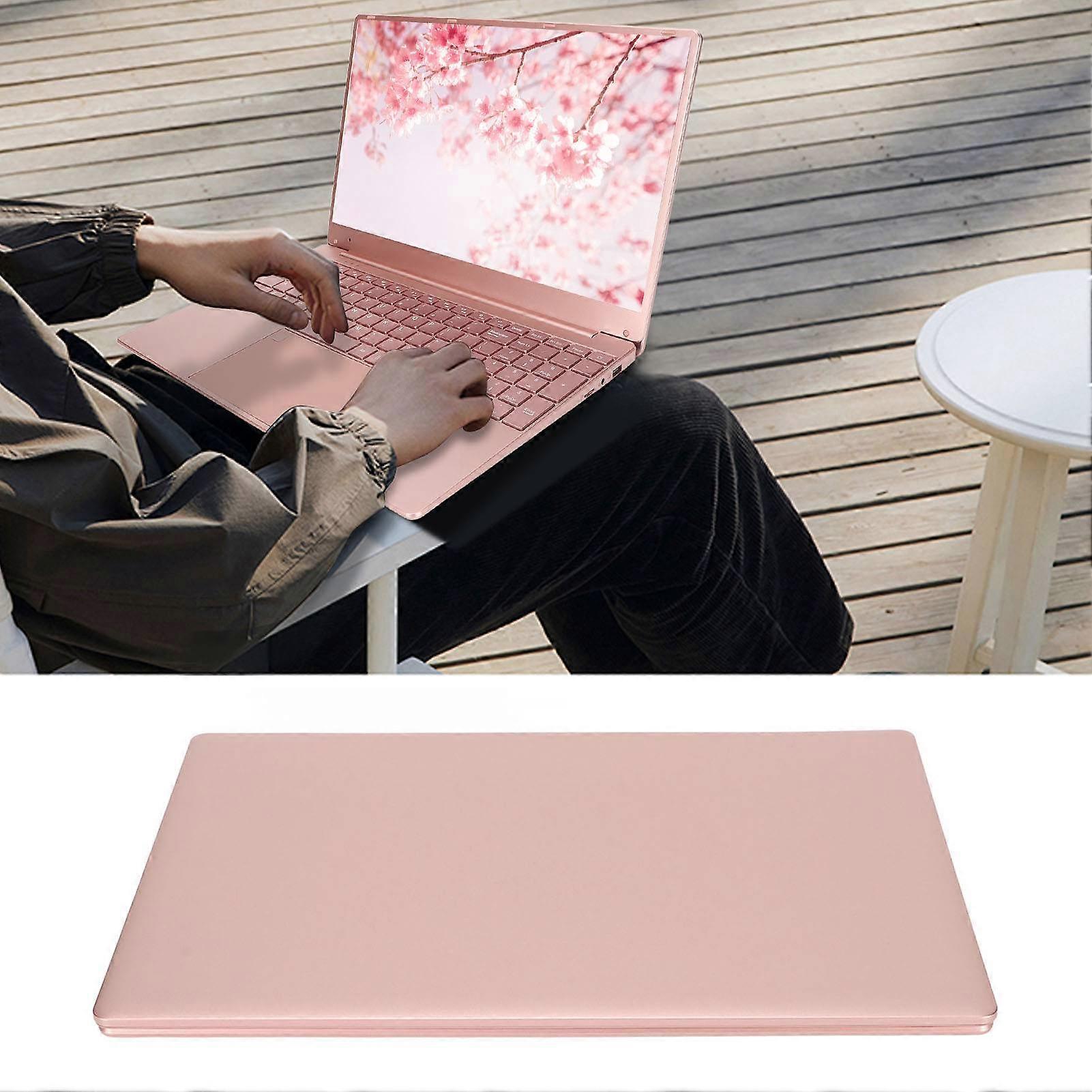 Laptop 15.6in for Intel N5095CPU 16GB RAM Fingerprint Keypad Backlit Keyboard Pink Portable Laptop for Win 11