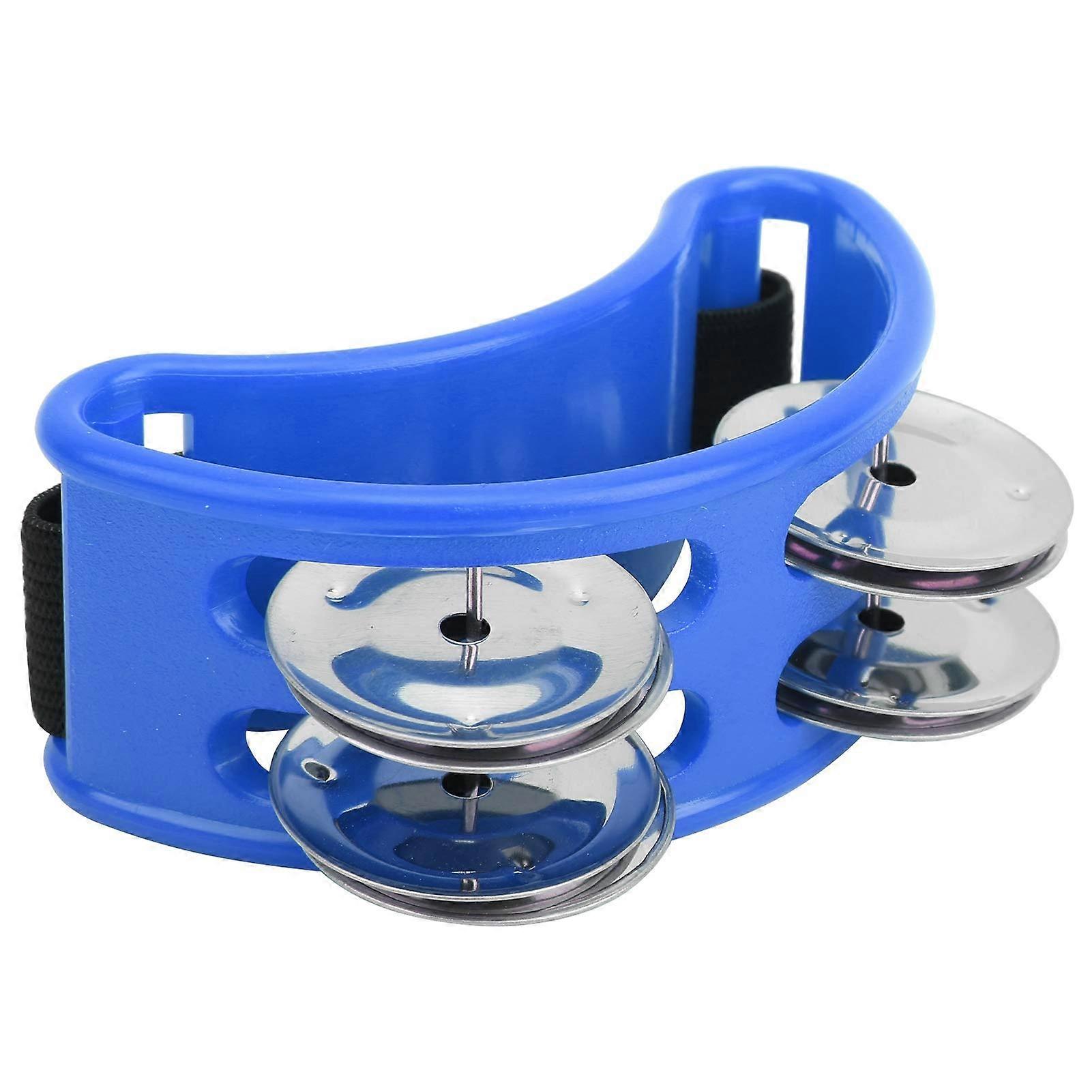 طبل القدم جلجل جرس ، طبل الإيقاع الطبل الإهليلجي المحمول Cajon Box ملحقات طبل للأطفال (أزرق)