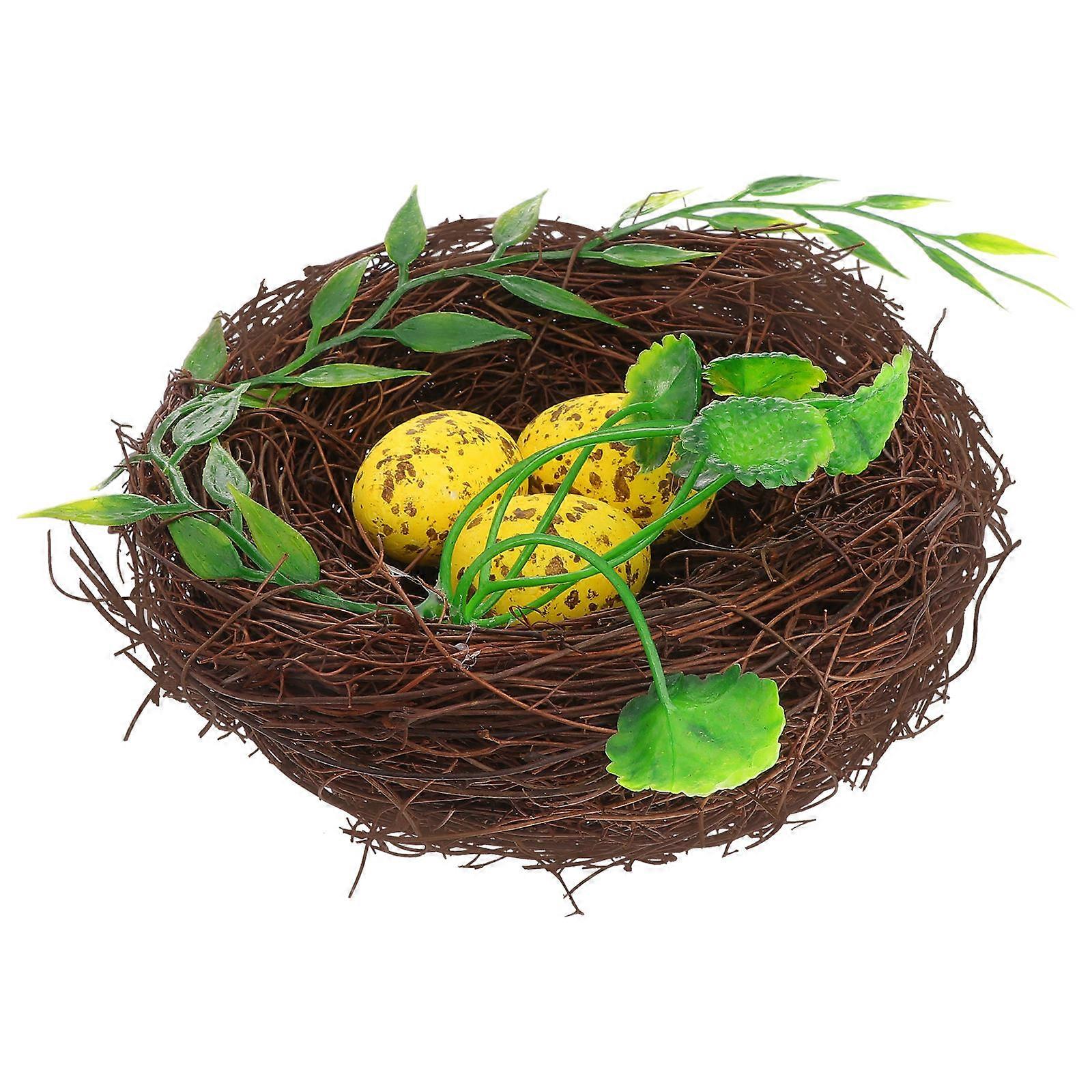 Artificial Birds Nest with Simulation Eggs Model for Micro Fairy Garden Decoration Toys