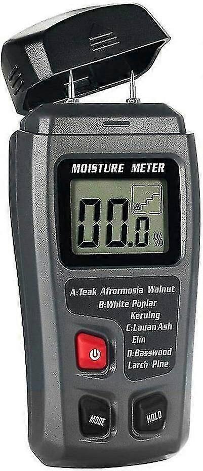 Wood Moisture Meter, 2 Pin Digital LCD 0.5% Accuracy 0-99.9% Wood Moisture Meter
