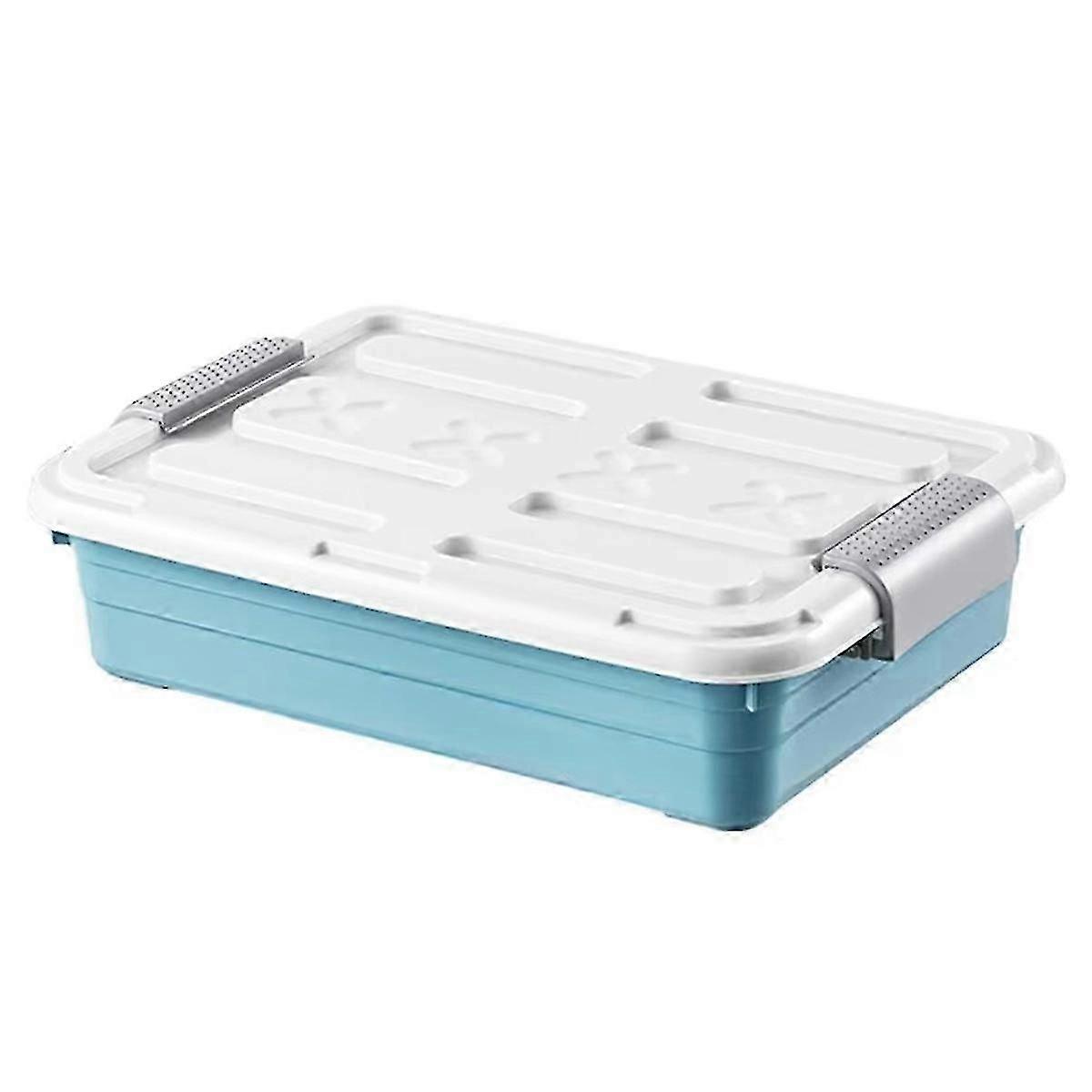Under Bed Storage Organizer with Waterproof Wheels, Large Capacity Space-Saving Solution for Home Organization Blue