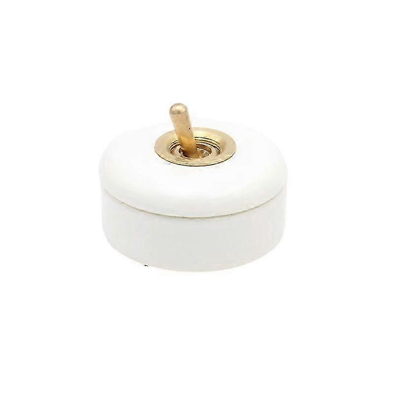 AC 250V Vintage Ceramic Toggle Switch Brass Lever Rocker Retro ON OFF Wall Switch Classical Lamp Switch
