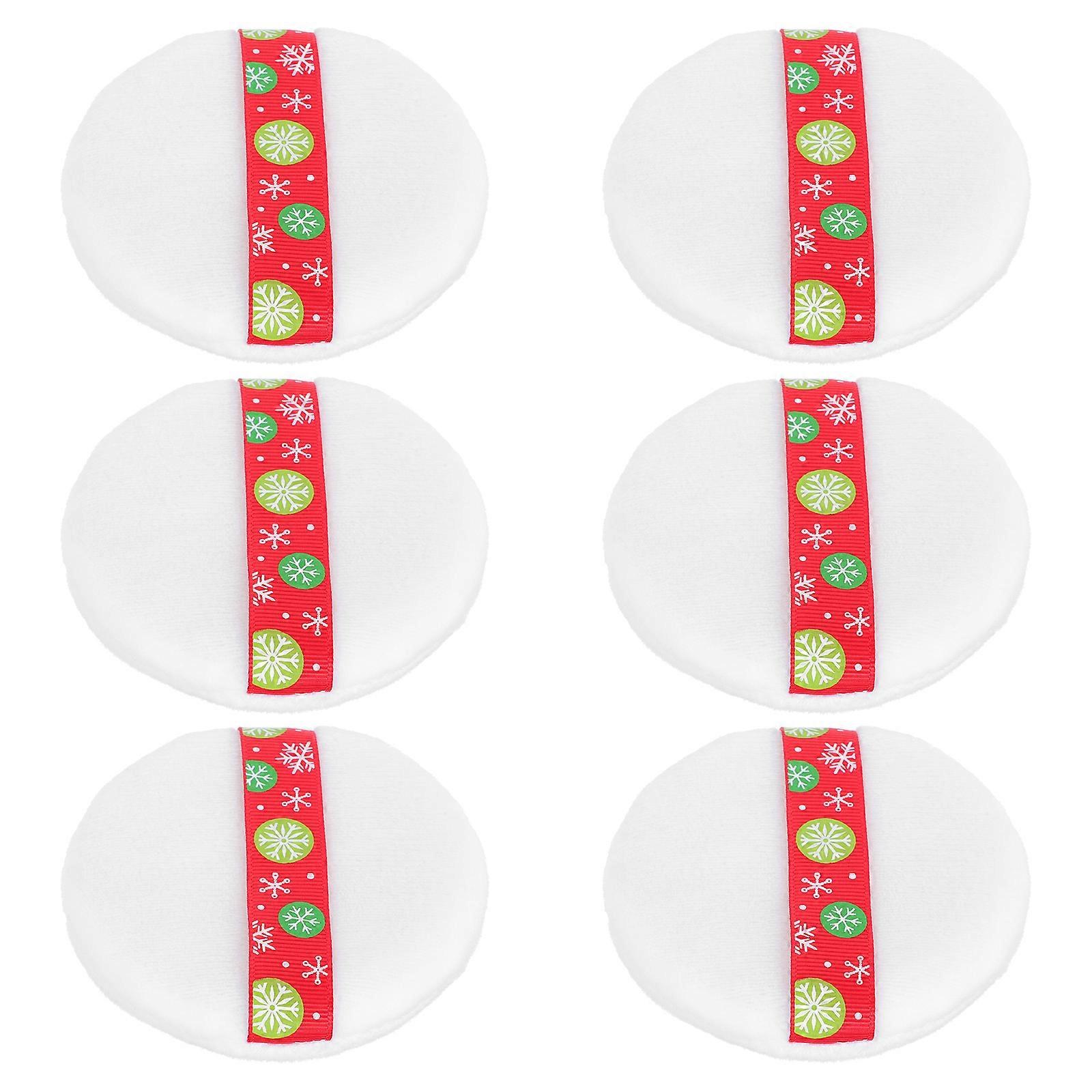 6pcs Soft Makeup with Ribbon Natural Blending & Smooth Application for Foundation, Highlight, Blush & Creams Cosmetic Beauty Tool for Face