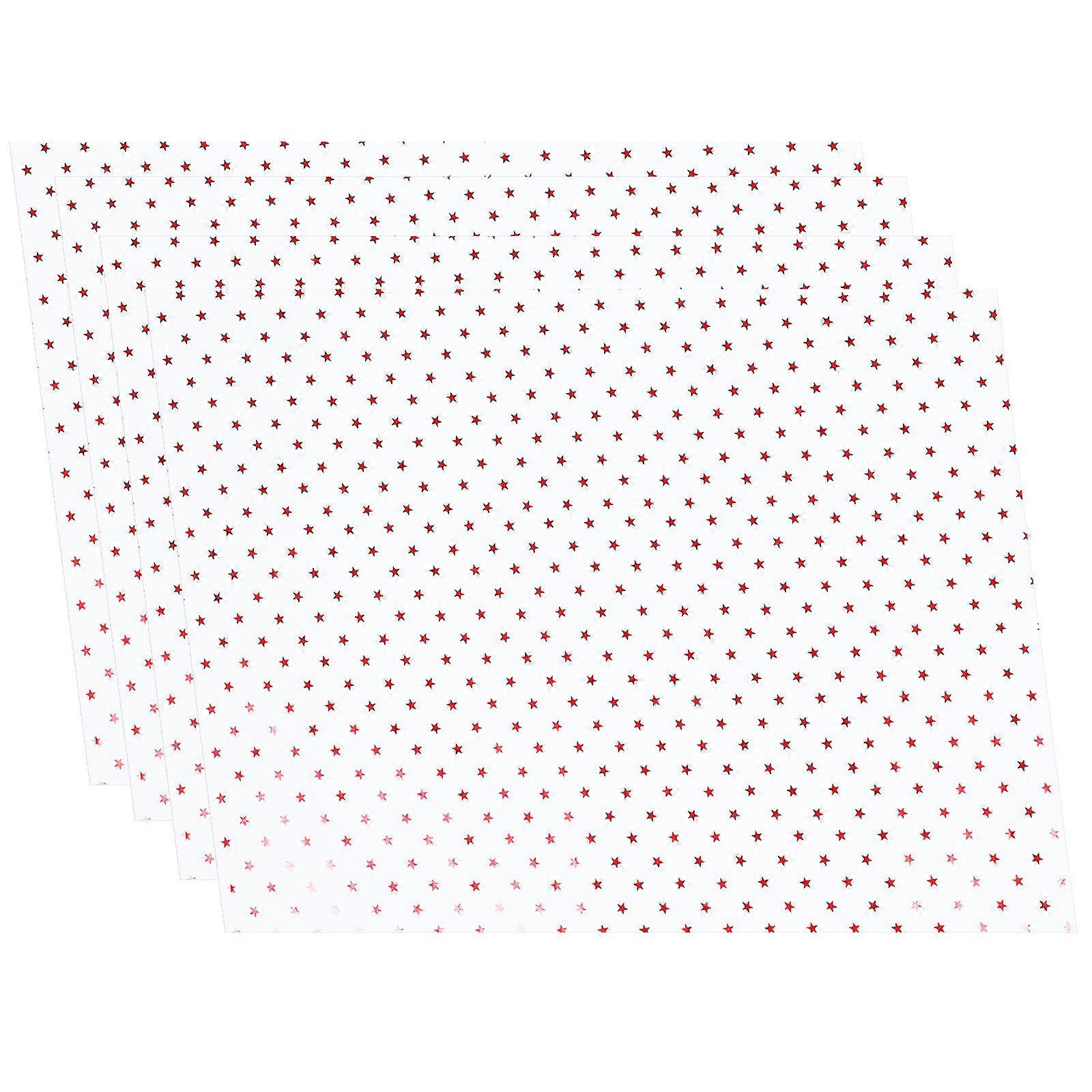 4 Pieces Red Cellophane Gift Wrapping Paper for Birthday Present and Packing Use