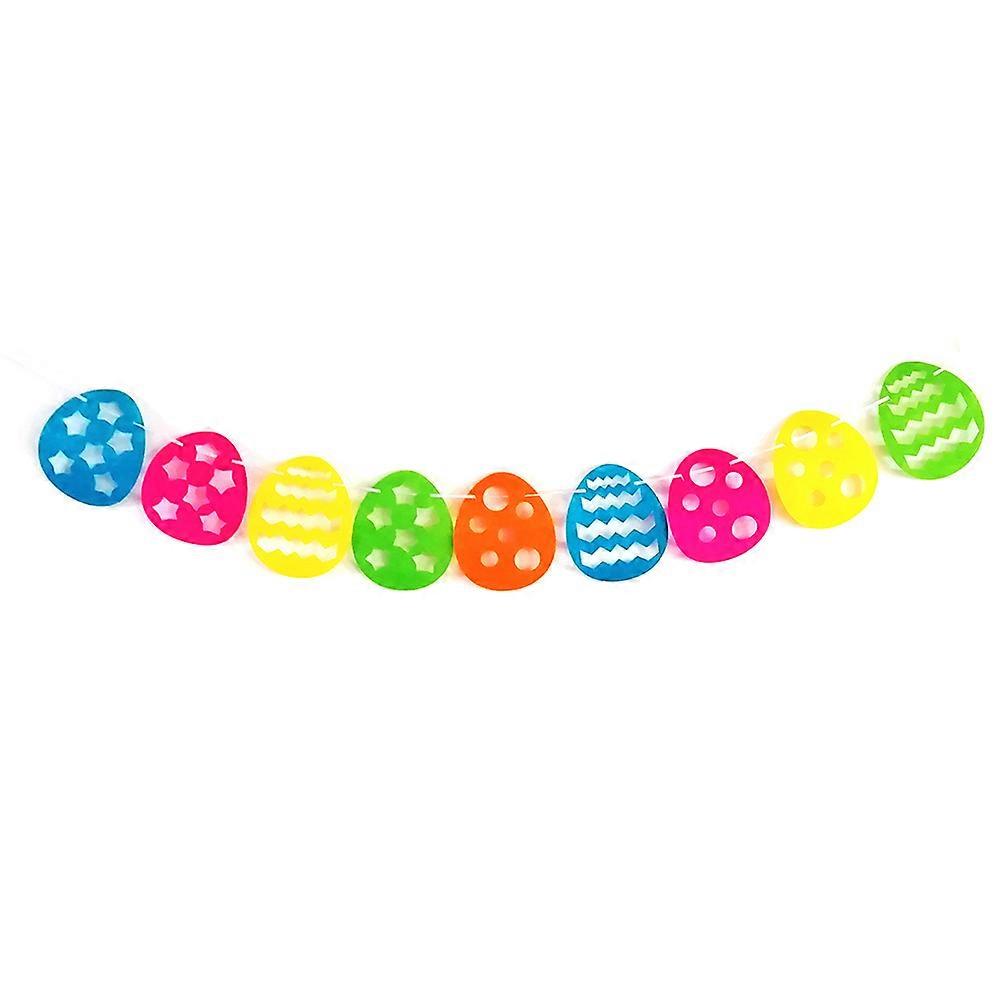 Spring Festival Banner Colorful Egg Hanging Decoration Party Atmosphere Non-Woven Fabric Square 1Set
