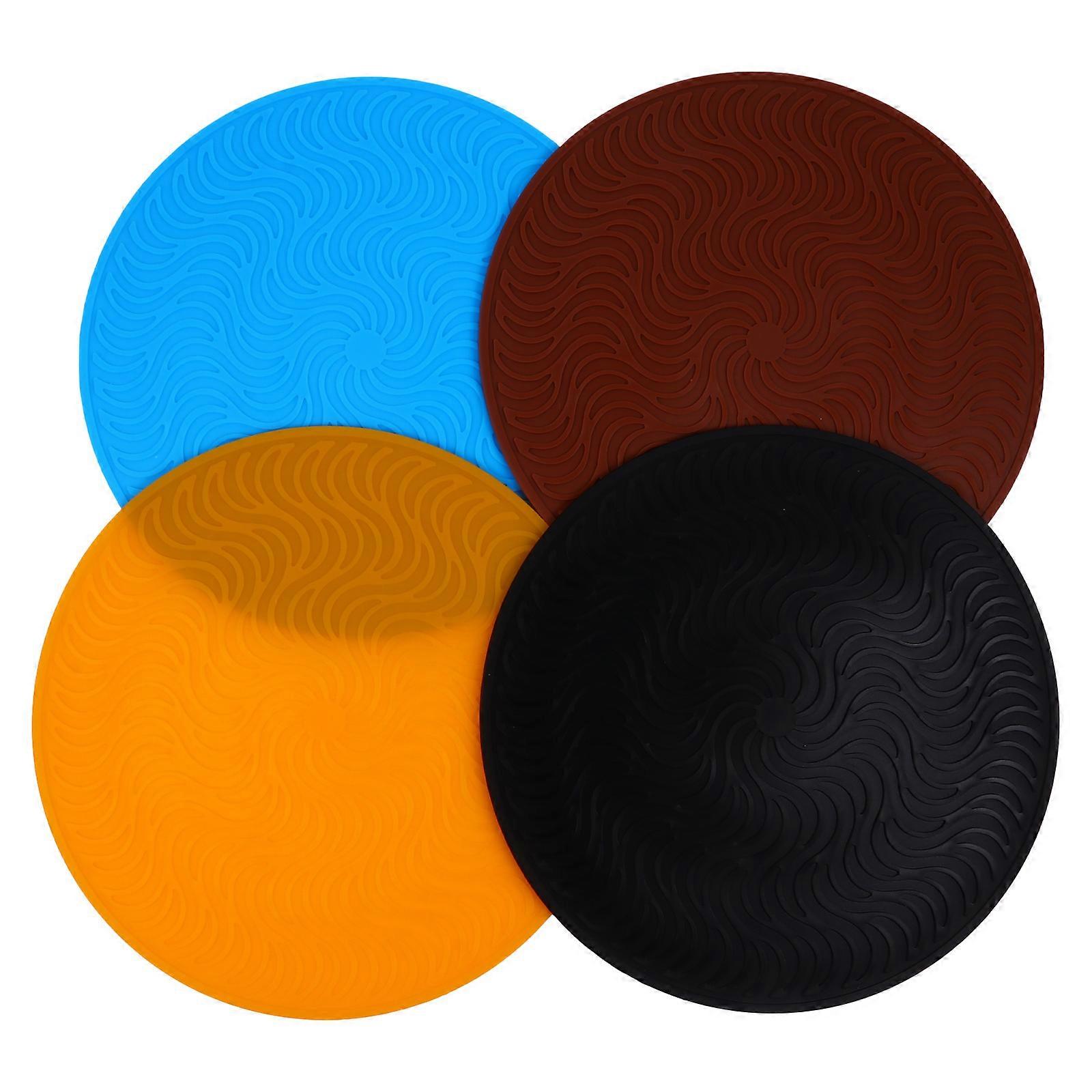 Microwave Mat in Assorted Colors Made of Silicone for Table Heat Insulation and Protection 4 Pieces