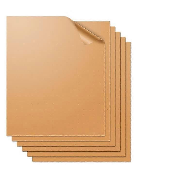 BBQ Grill Mat Copper Non-Stick Reusable Hotplates Set of 2/5/6 Pieces PTFE Baking Sheet Easy Clean Gold Color