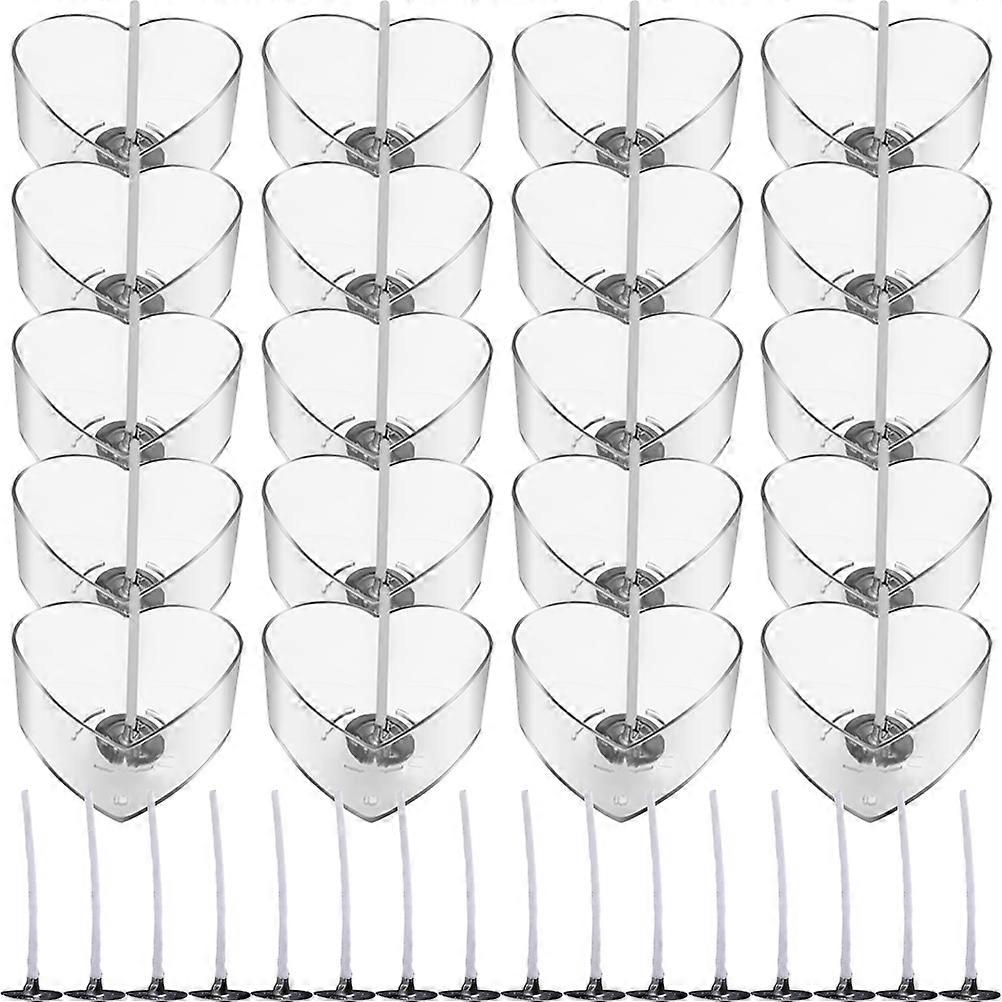 Heart Shaped Craft Candlestick Plastic Container For Diy Simple Design Birthday Party Wedding 1Set