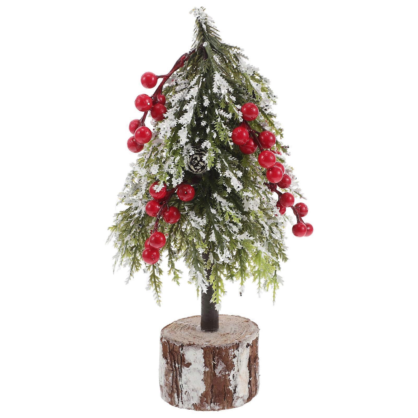 Small Christmas Tree For Home Kitchens Dining Table Wood Plastic Compact Design 1Pack