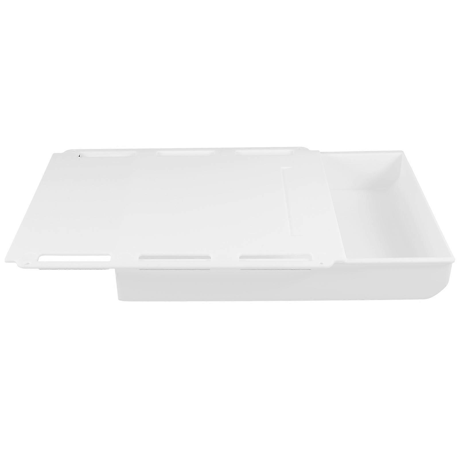 White Plastic Desk Organizer with Large Capacity for Stationery Storage and Hidden Organization