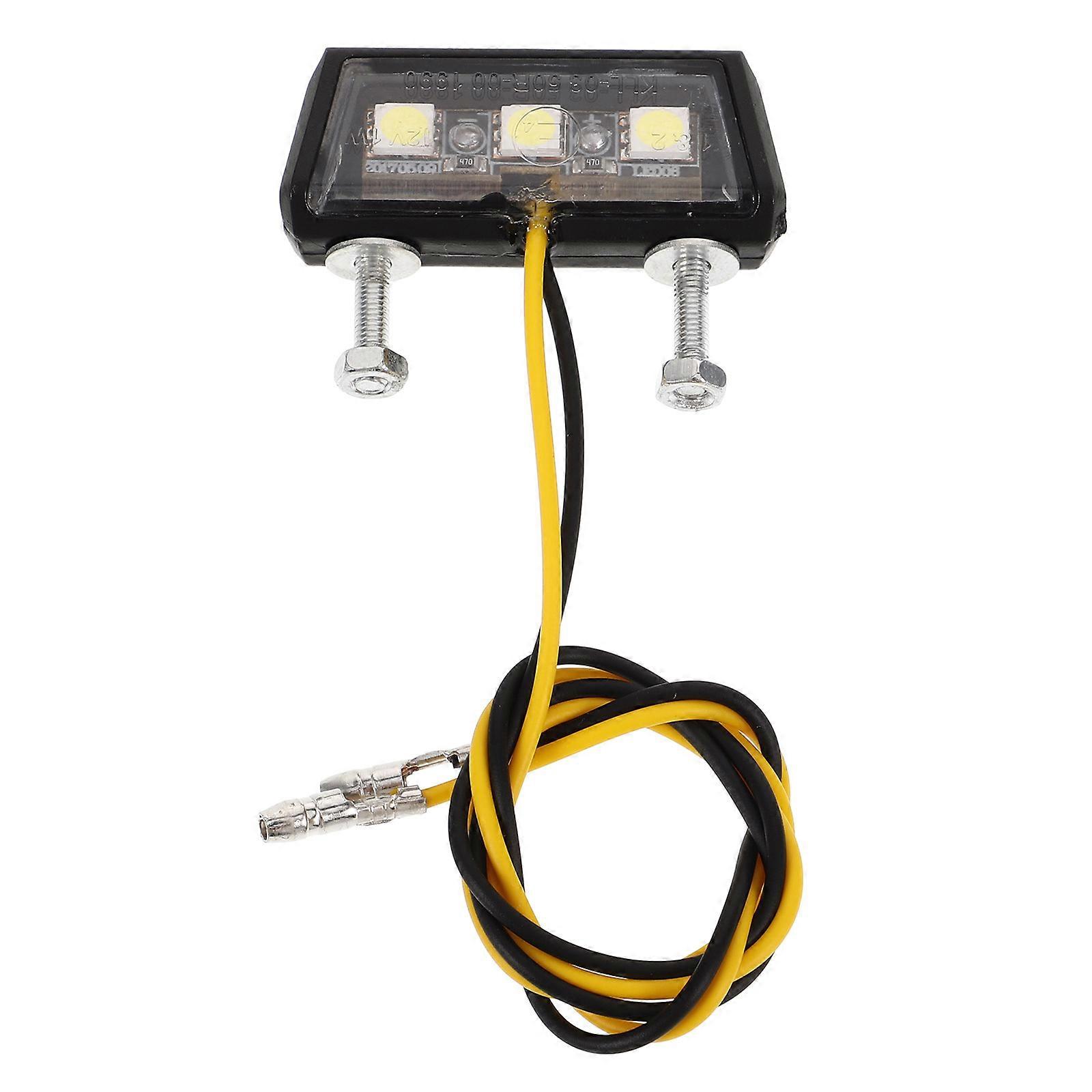 Compact Motorcycle License Plate Light with Rear Brake and Backup Function, Weather Resistant Design for Scooters and Bikes, Easy Installation