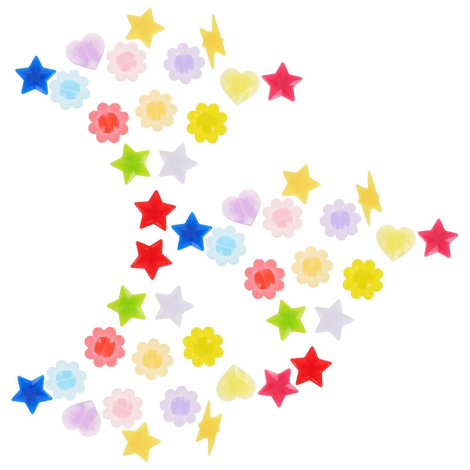 120 Pcs Colorful Bicycle Wheel Spokes Decor Beads Star Heart Flower Shapes Clip On Rubber Ornaments for Kids Bike Decoration