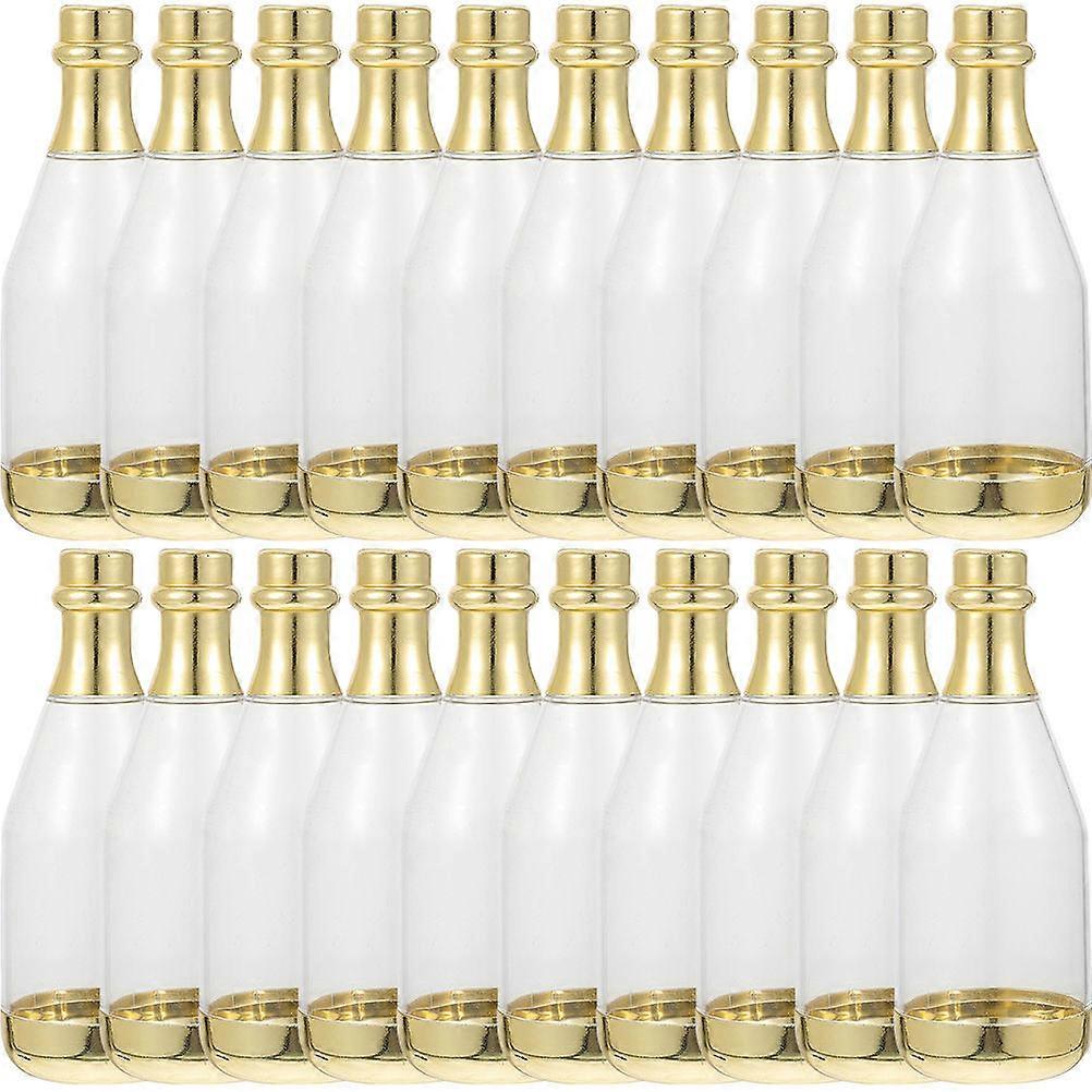 Golden Bottle Shaped Candy Container for Packaging Made of Durable PP Material 30 Pieces