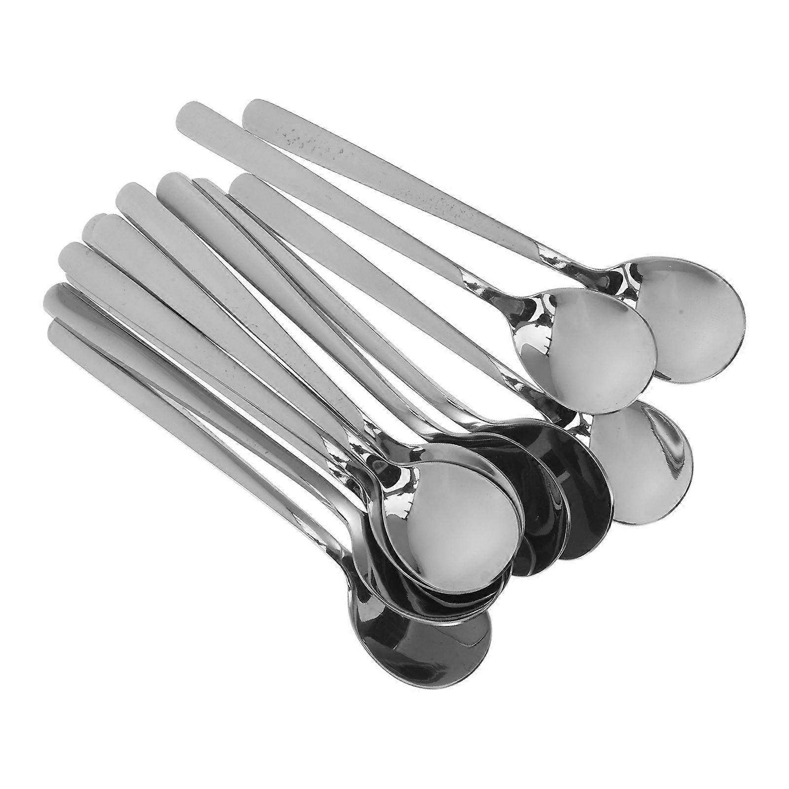 12pcs Stainless Steel Long Handle Heavy Duty Soup Coffee Teaspoon Set for Dining and Everyday Use