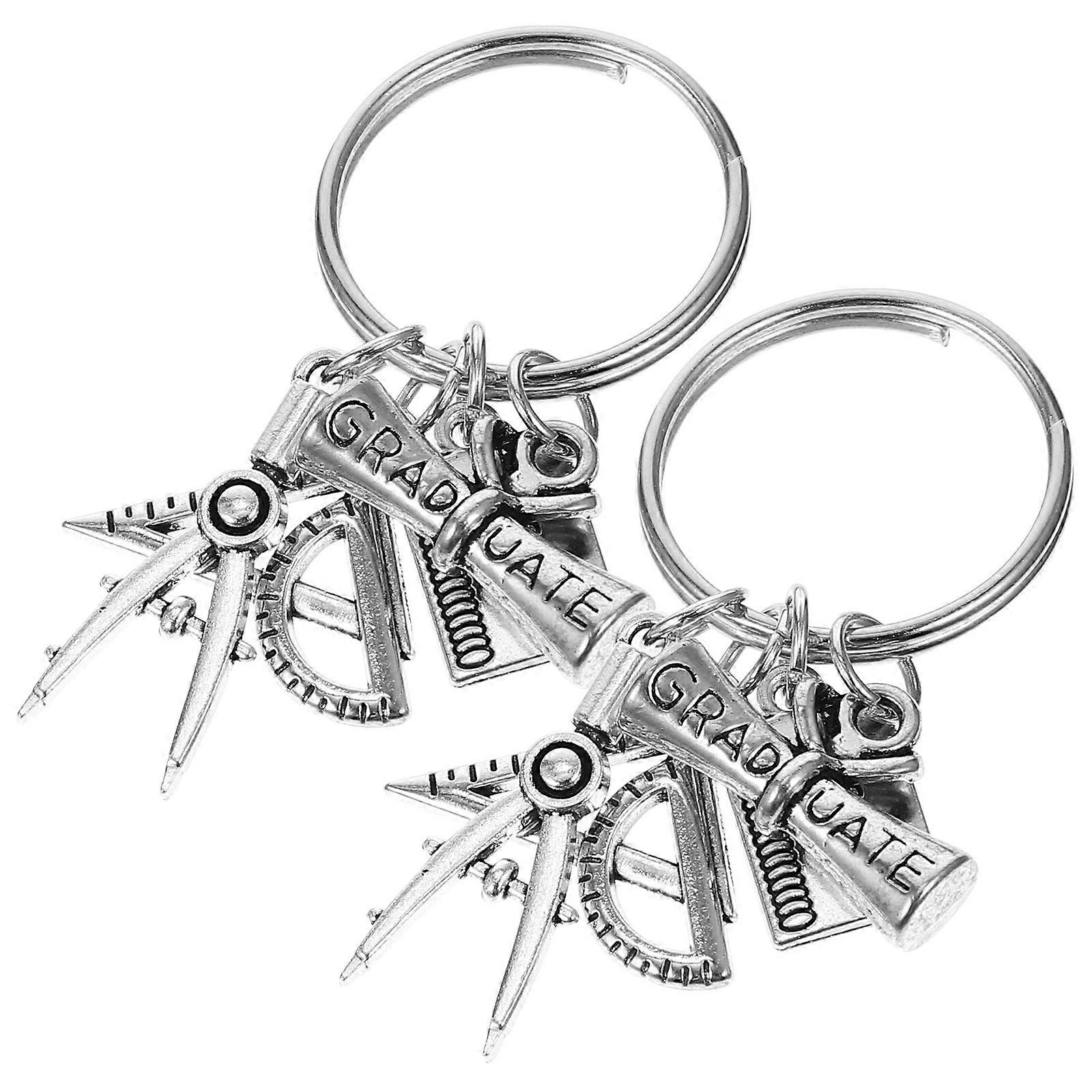 Graduation Key Decor 2Pcs Silver Metal Easy Install Graduation Presents for Decoration Use