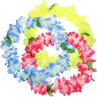 Hawaiian Leis Garland for Pet 3Pcs Assorted Color Tropical Flower Neck Loop