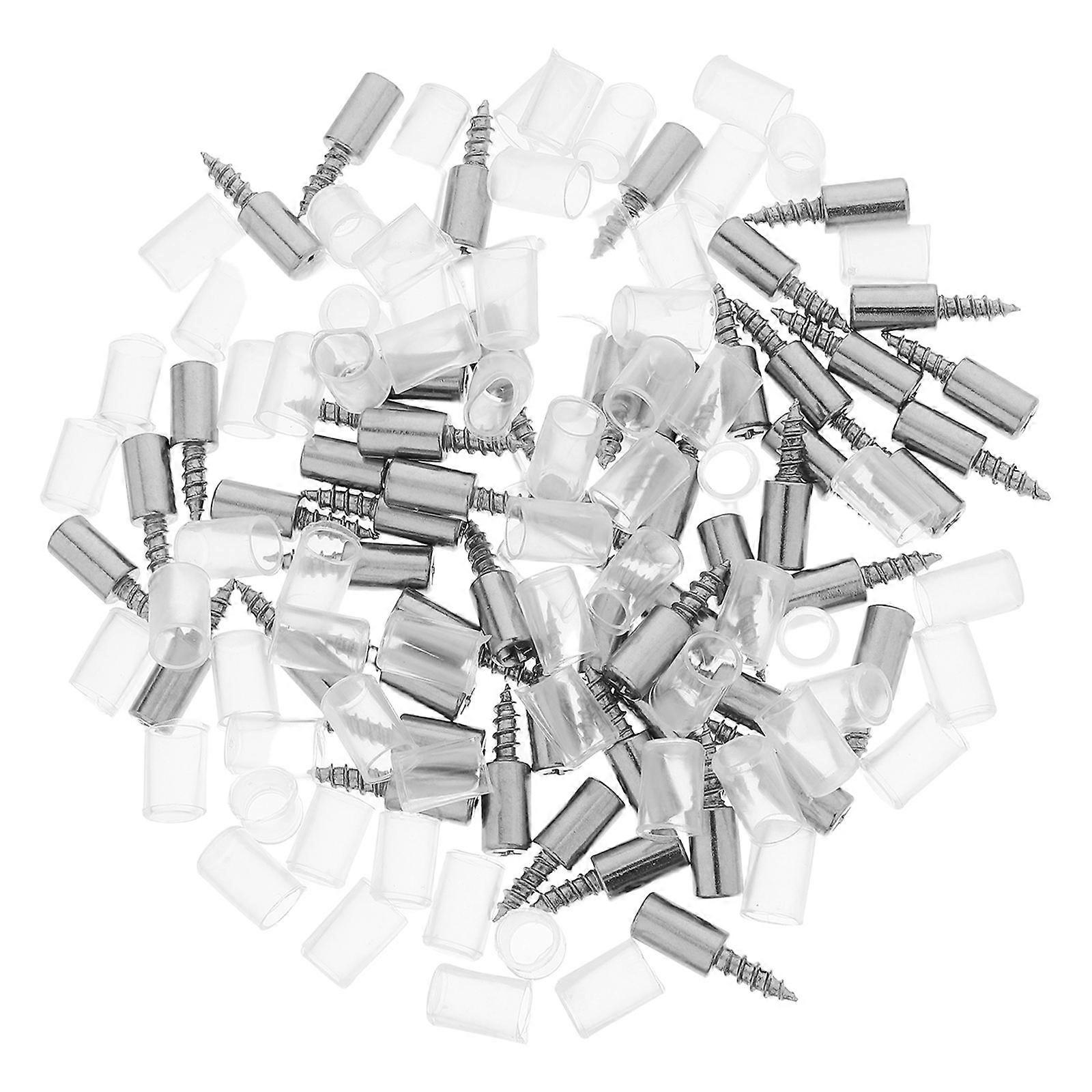 Stable Support Shelf Holder Pins Self Tapping For Wood And Glass Shelves Cabinet Closet Bookcase Non Slip Sleeves 50Pcs