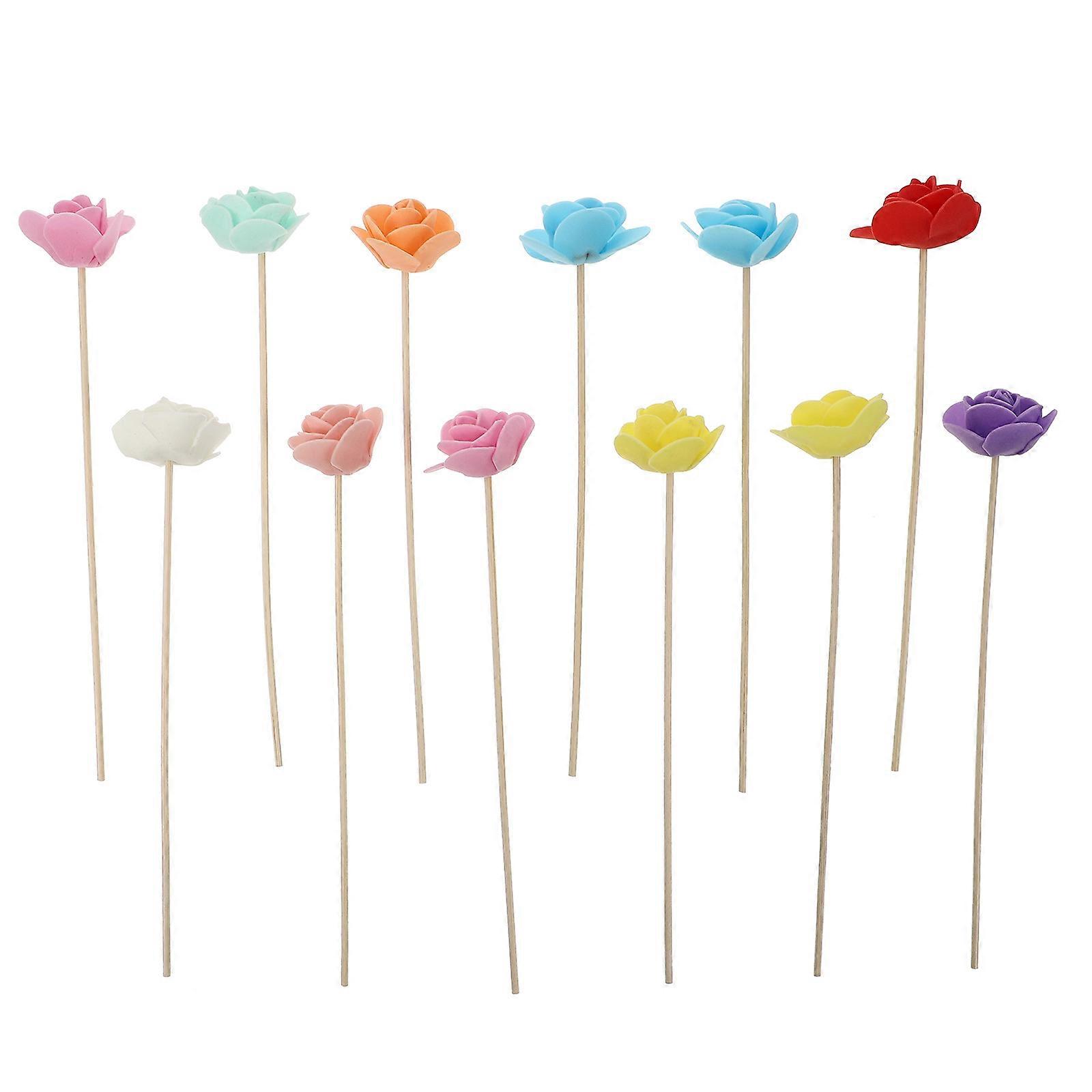 Aromatherapy Rattan Rods 12Pack For Home Decoration Assorted Color Diffusion Fragrance