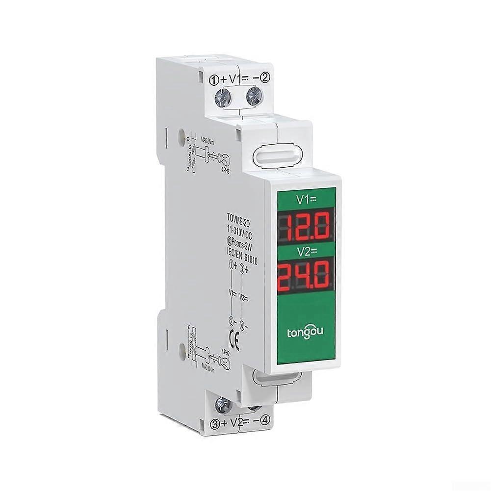 DC Voltmeter with LED Display 11V-310V Digital Voltage Meter for DIN Rail Mounting Industrial Measurement Device