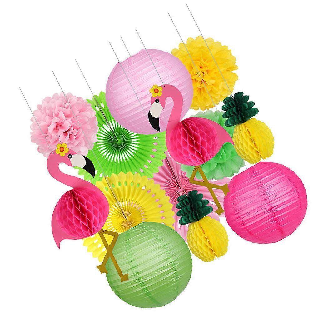 Tropical Style Honeycomb Paper Decor Party Decorations Assorted Color 30x30x30cm Foldable Lightweight 13Pack