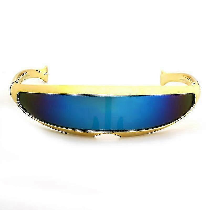 Futurisztikus keskeny Cyclops Color tükrözött lencse Visor napszemüveg