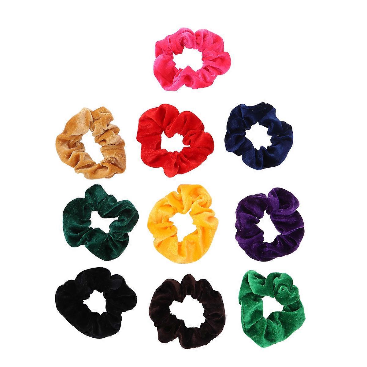 Velvet Hair Scrunchies for Women Assorted Color Elegant Elastic Hair Bands 4 3in Diameter