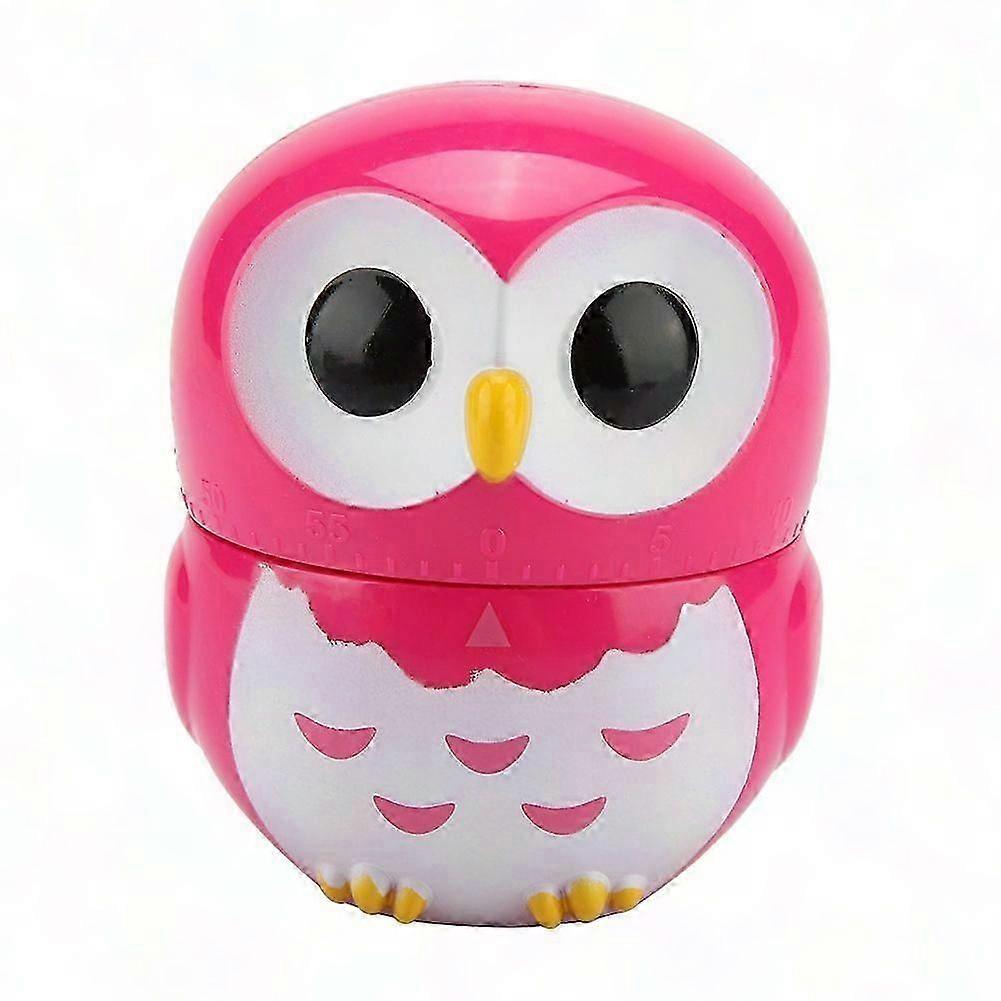 Owl Shape Kitchen Timer Manual Mechanical Cooking Countdown Clock Rose