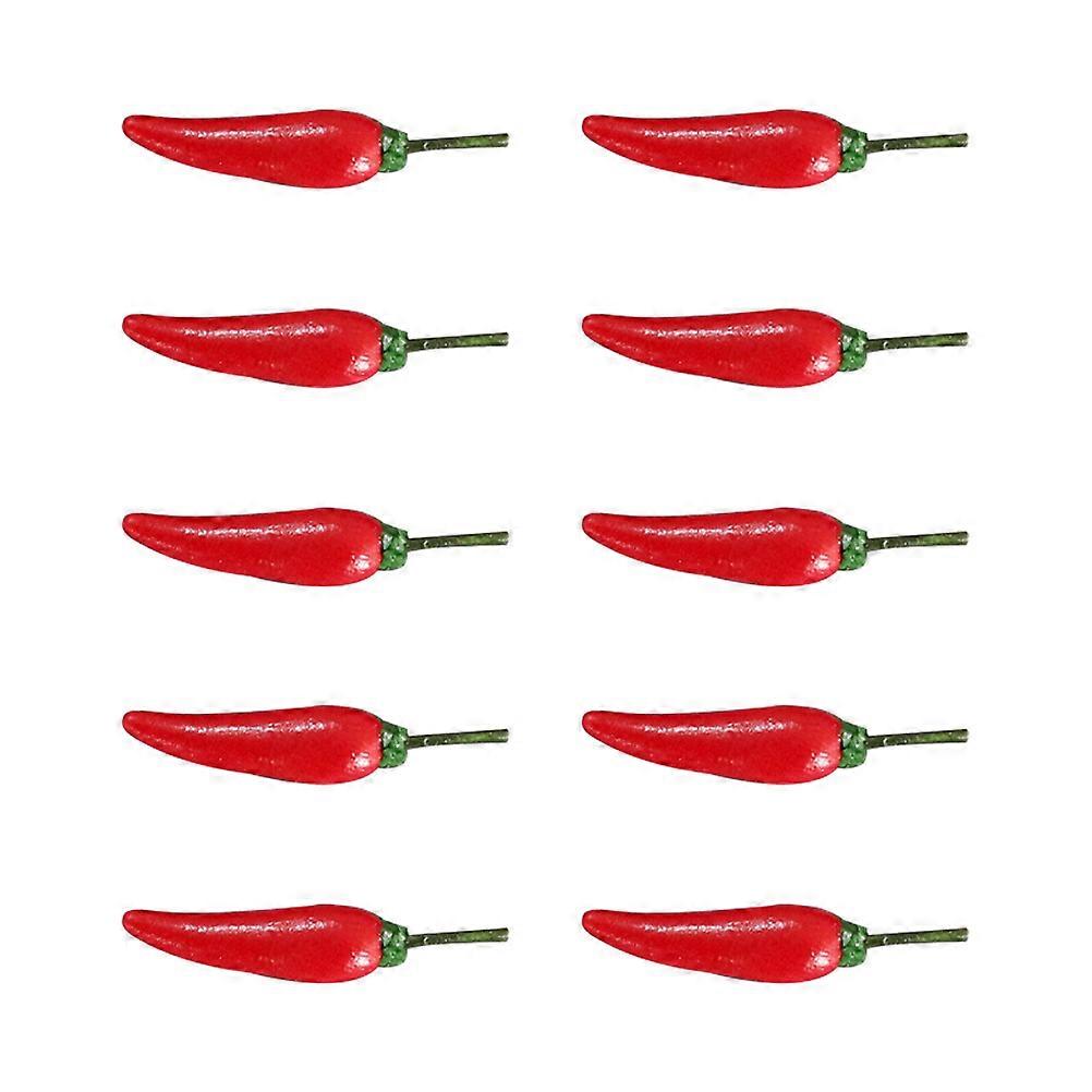 Realistic Miniature Red Pepper for Decor Made of Resin Lightweight and Durable 10 Pieces