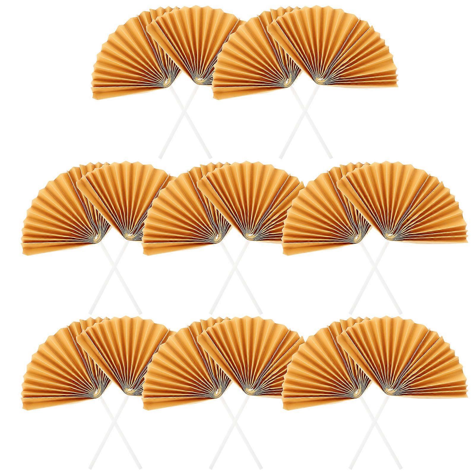 16pcs Elegant Paper Folding Fan Cake Toppers Decorative Inserts for Birthday Parties Charming Fan Design Safe Material Unique Celebration Picks