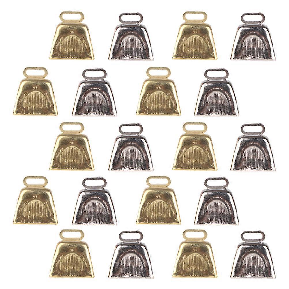 20pcs Mini Christmas Bells Vintage DIY Cow Bell Ornaments for Festive Tree Wall and Home Decorations