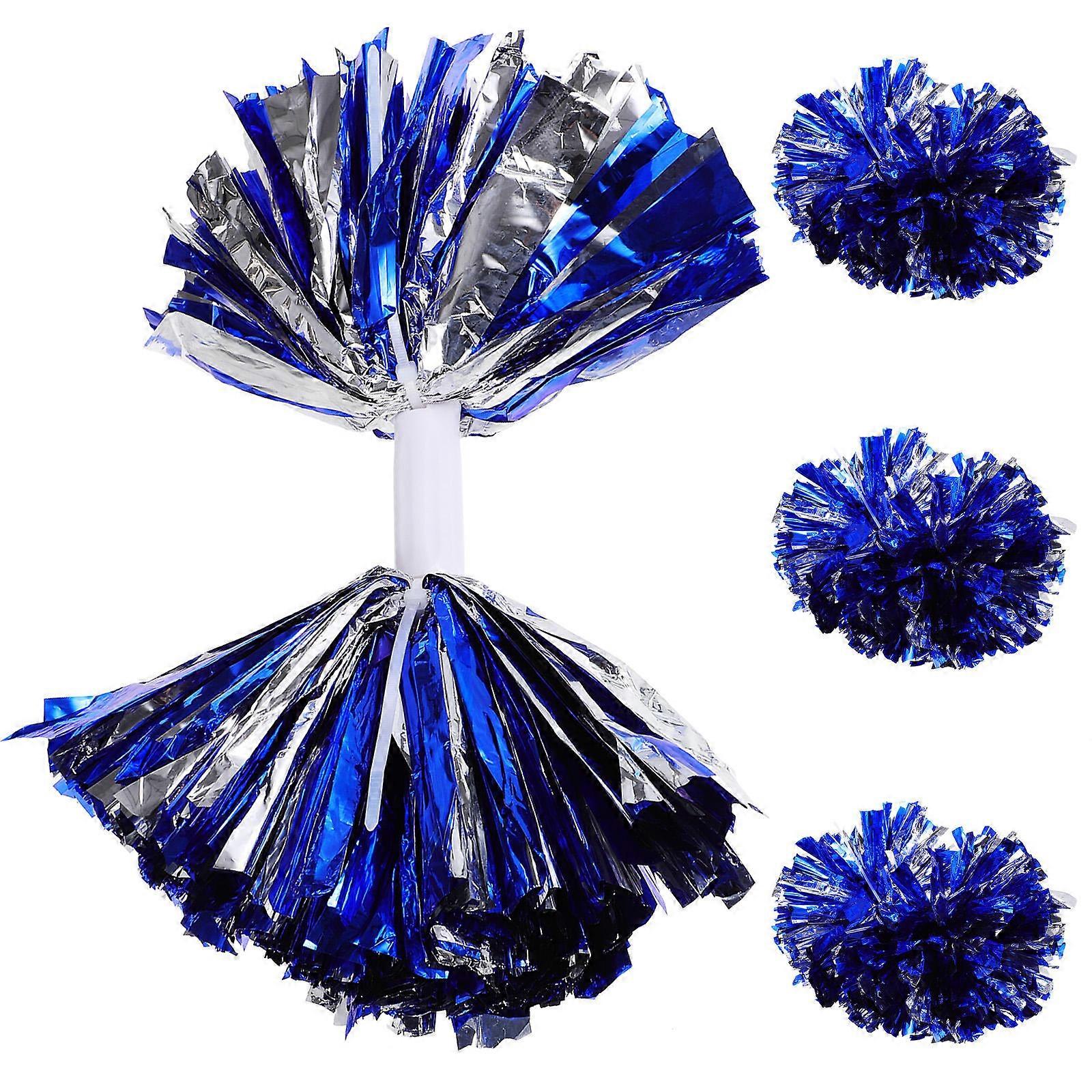 Cheering Props 4Pcs Non-shedding Cheerleading Pom Poms For Football Basketball Holidays Handle Design Lightweight