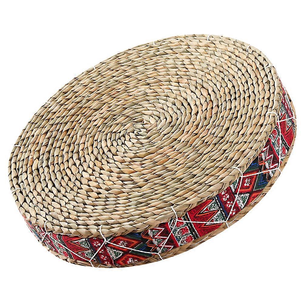 Comfortable Handmade Floor Cushion for Home Use Straw Woven Seat Cushion Multi Color