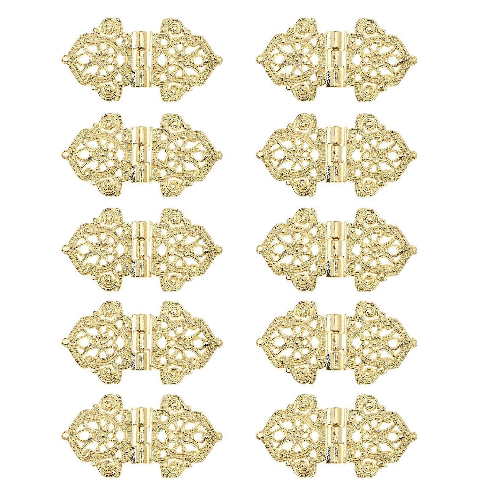 Small Jewelry Box Hinges 10Pcs For Decoration Golden Zinc Alloy Anti-Age