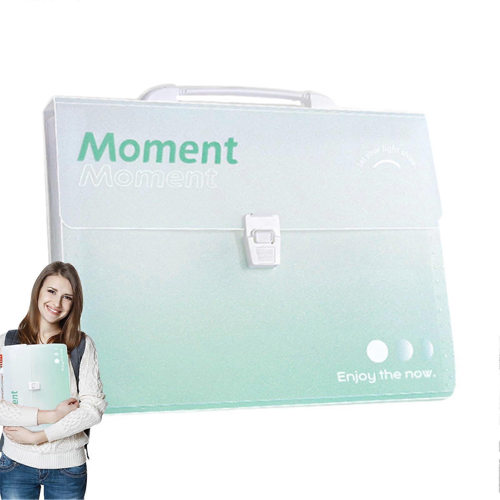 File Binder For School Large-Capacity Document Holder Green Desk Accessory For Office Home Business
