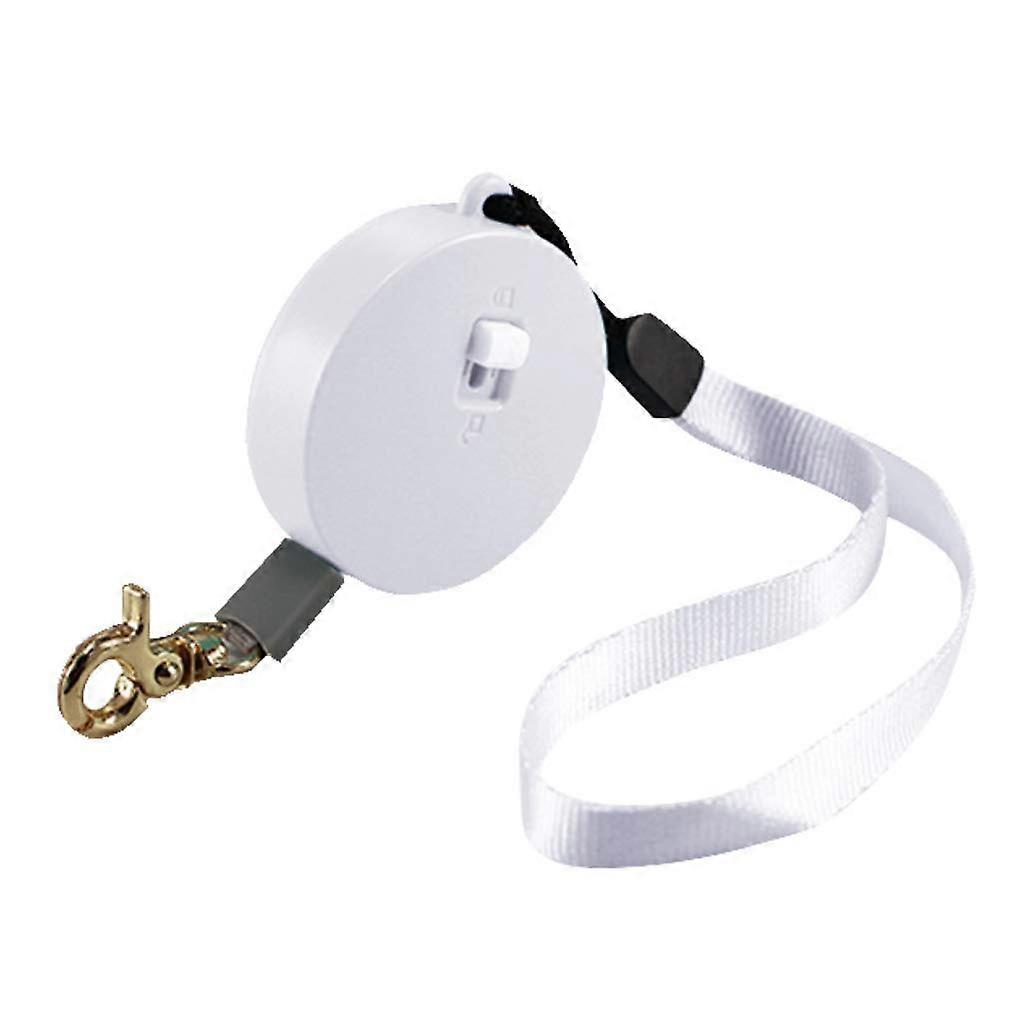 Automatic Retractable Pet Leash 2M Length For Small Dogs And Cats, One-Hand Operation, Lightweight, Round White