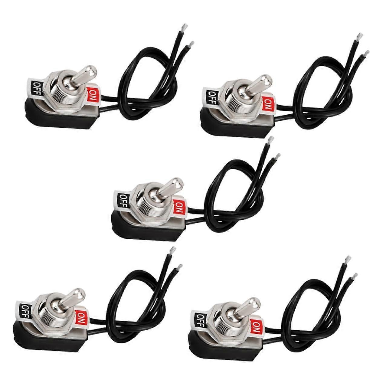 5 Pieces Mini Toggle Switch PreWired Compact for Vehicle and Home Use Durable Rocker Switch for Trucks and More
