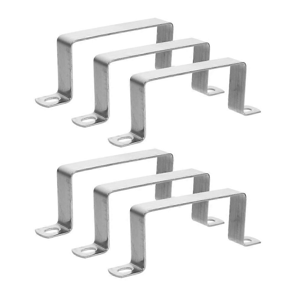 6pcs Pipe Clamp Square Tube Clamp Bracket Tube Mount Clip Pipe Support Base Hanger