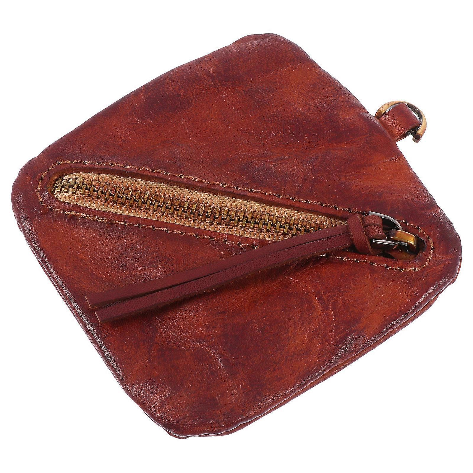Men Cards Wallet Simple Design Brown Checkbook Holder 1Set