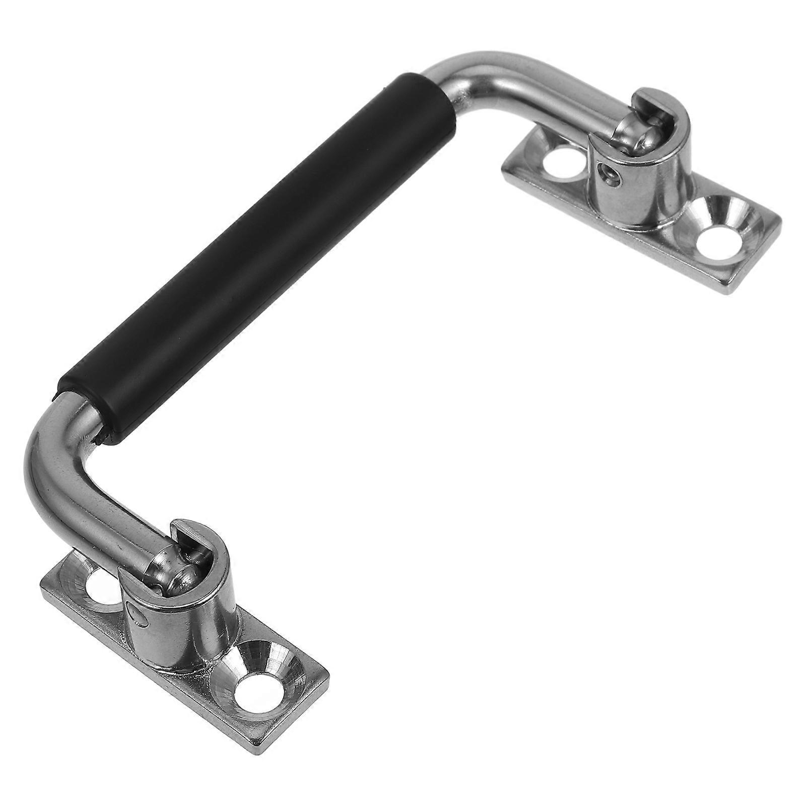 U Shaped Foldable Stainless Steel Handle with Rubber Grip for Toolboxes, Flight Cases, and Cabinets – Heavy Duty Pull Ring for Secure, Space