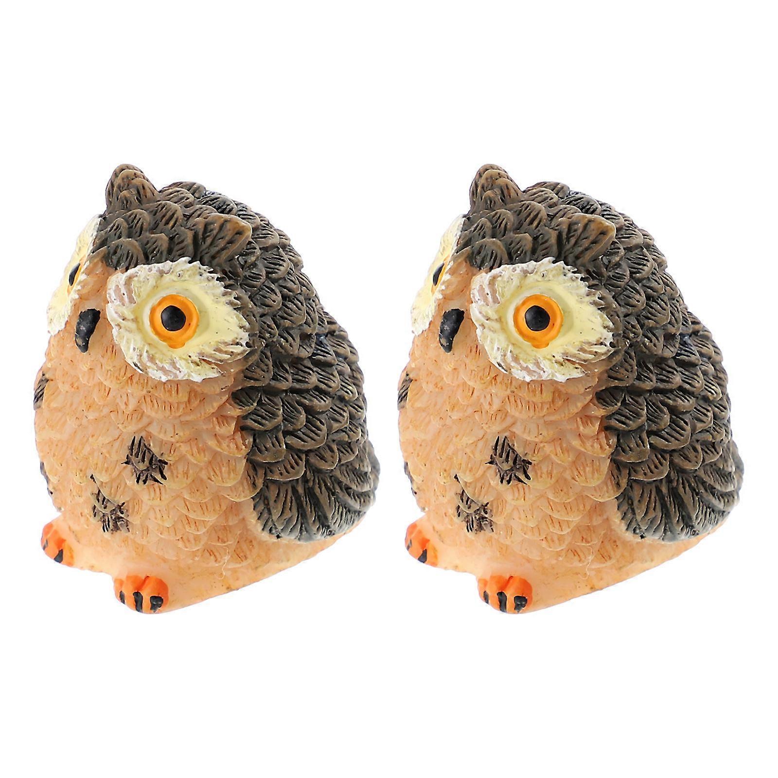 Animal Statues Plastic Owl Shaped Home Decoration Assorted Color Decorative 2Set