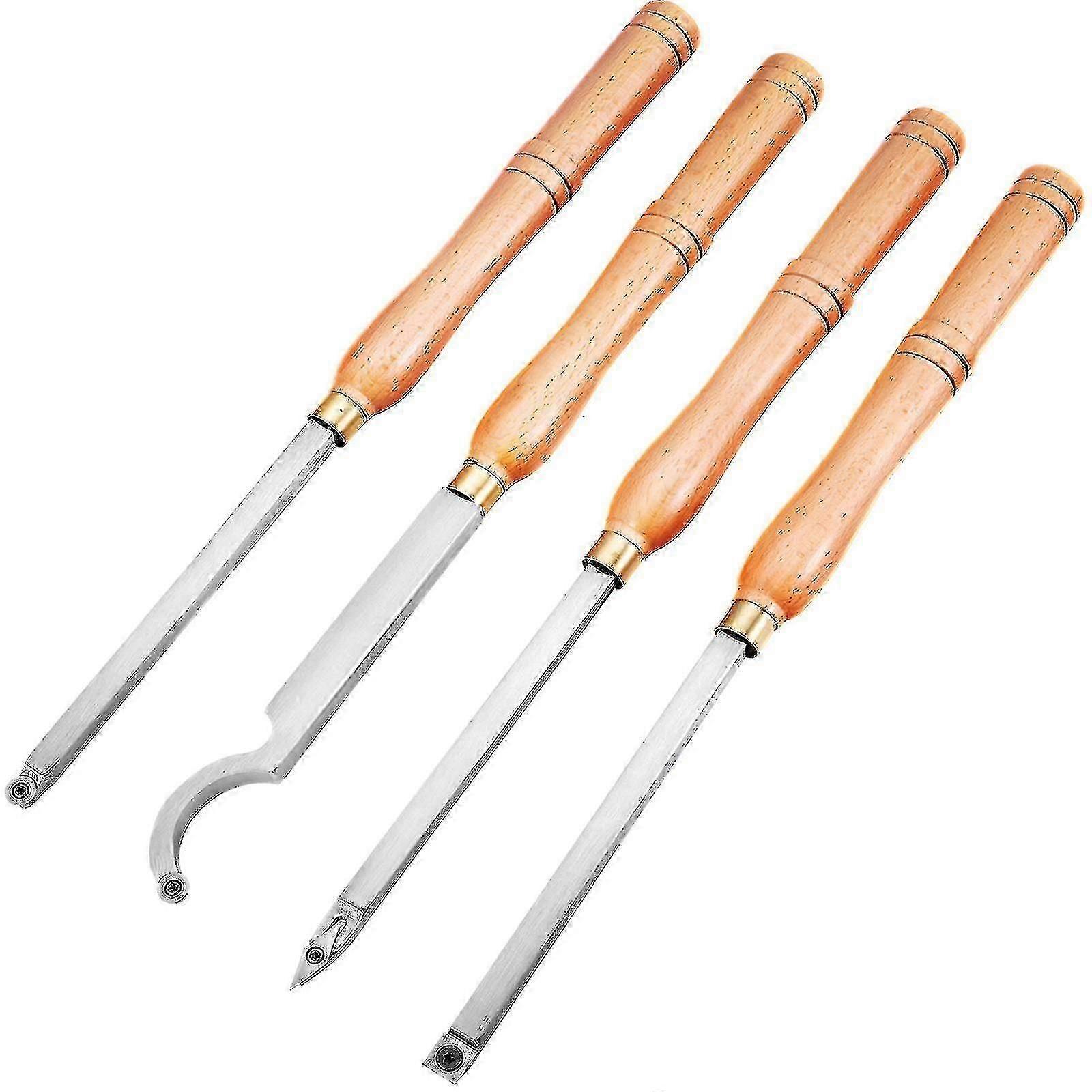 4 Pcs Carbide Wood Turning Chisels Lathe Tools