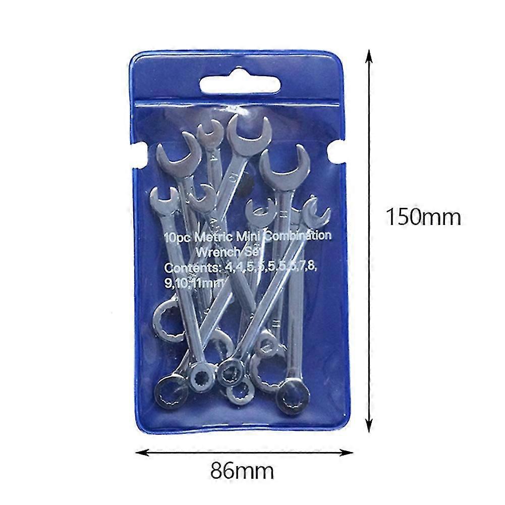 10Pcs/set Professional Mini Combination Wrench Spanner Set 4-11mm Metric Small