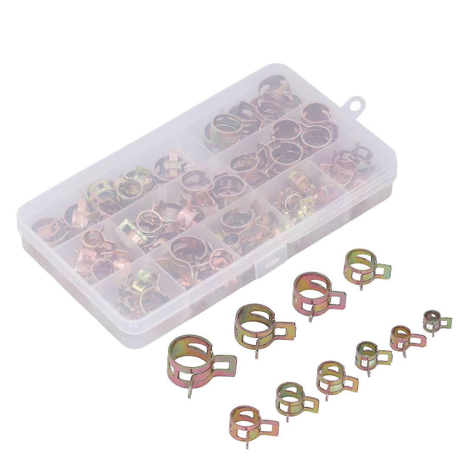 100Pcs Spring Band Type Clip Galvanized 617mm Hose Pipe Clamp Accessory Set Kit
