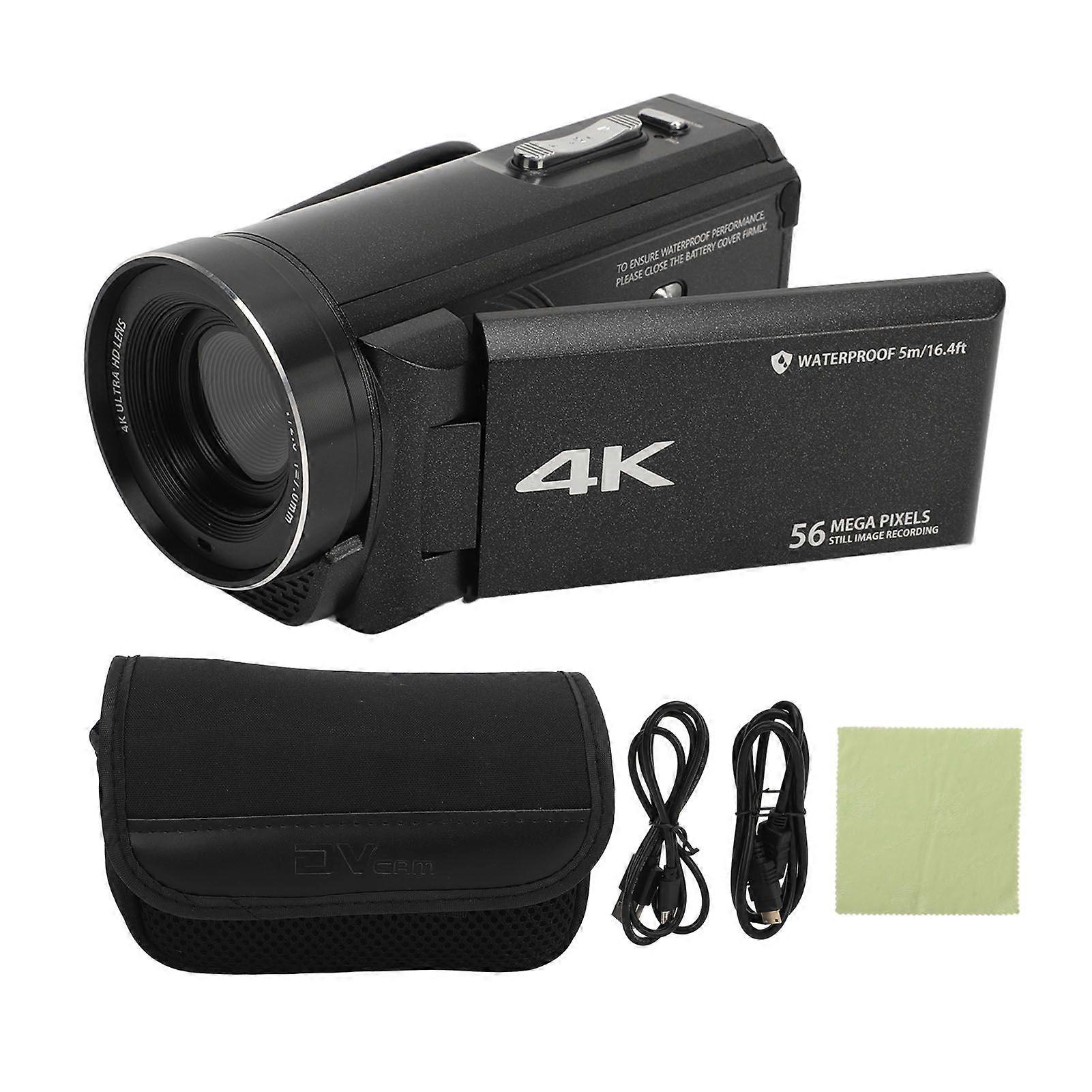 4K Video Camera Camcorder Intelligent Anti Shaking 56MP Vlogging Camera Handheld Video Camcorder with 18X Digital Zoom 3.0 Inch Rotating Screen F4