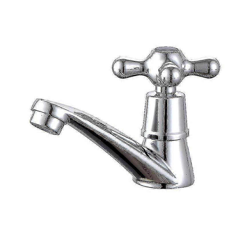 Single cold water faucet, chrome-plated alloy, water-saving, easy to install and clean, suitable for kitchen and bathroom