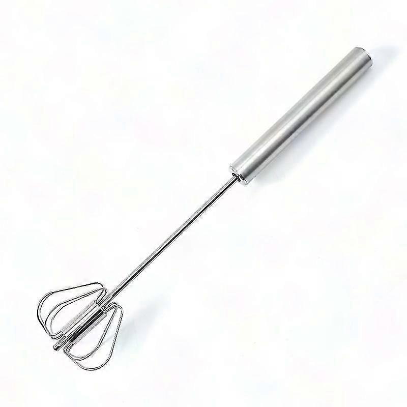 1pc Stainless Steel Whisk - Semi-Automatic Egg Beater, Manual Kitchen Whisk, Rotary Mixer for Easy Egg Whisking